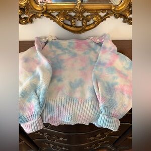 LoveShackFancy Pastel Blue Pink Sweater sz large